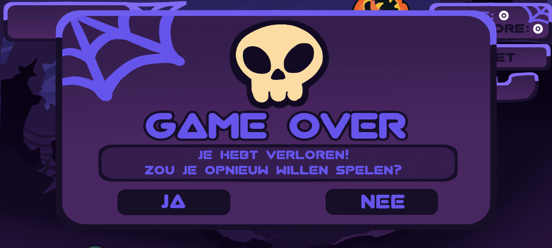 gameover scherm